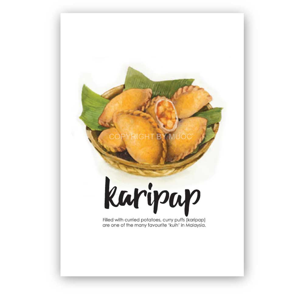 Malaysian Food Postcard - Karipap