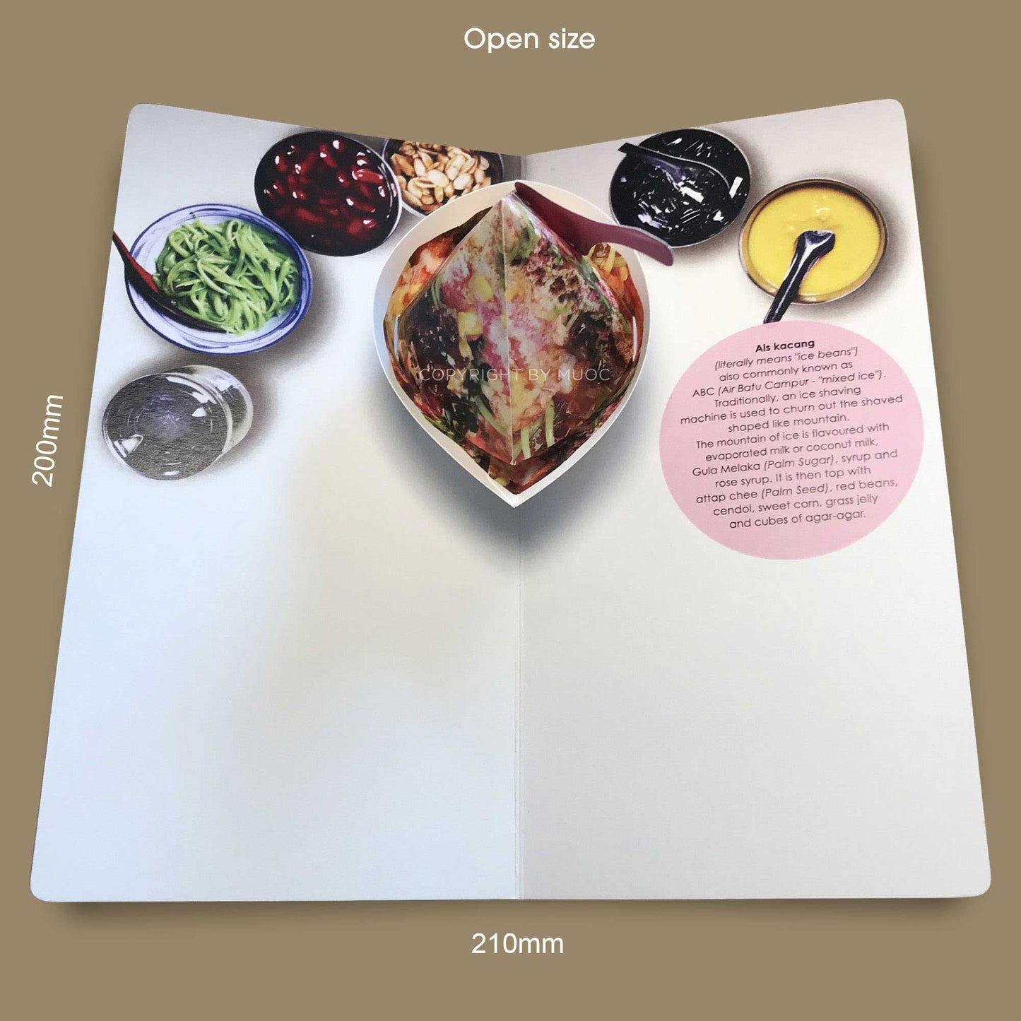 3D Pop-Up Card (Long) - Ice Kacang