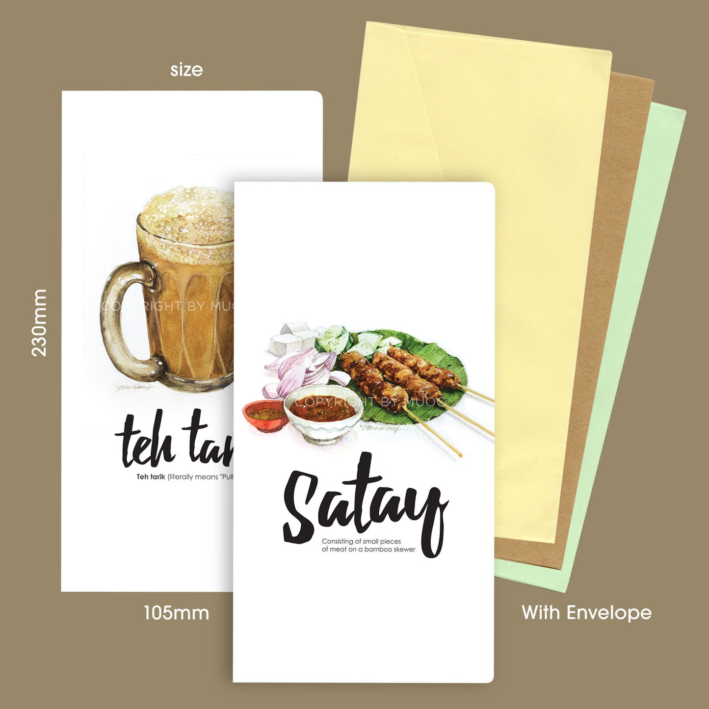 3D Pop-Up Card (Long) - Teh Tarik