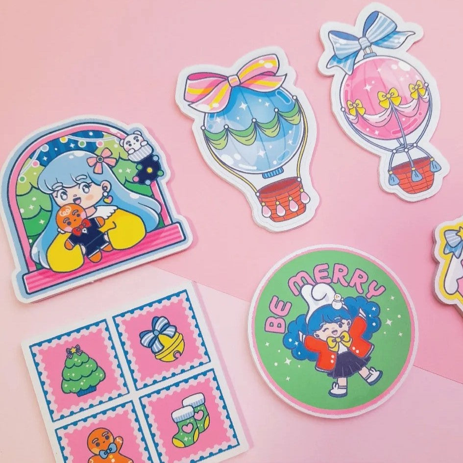 Glossy Die Cut Stickers | Be Merry