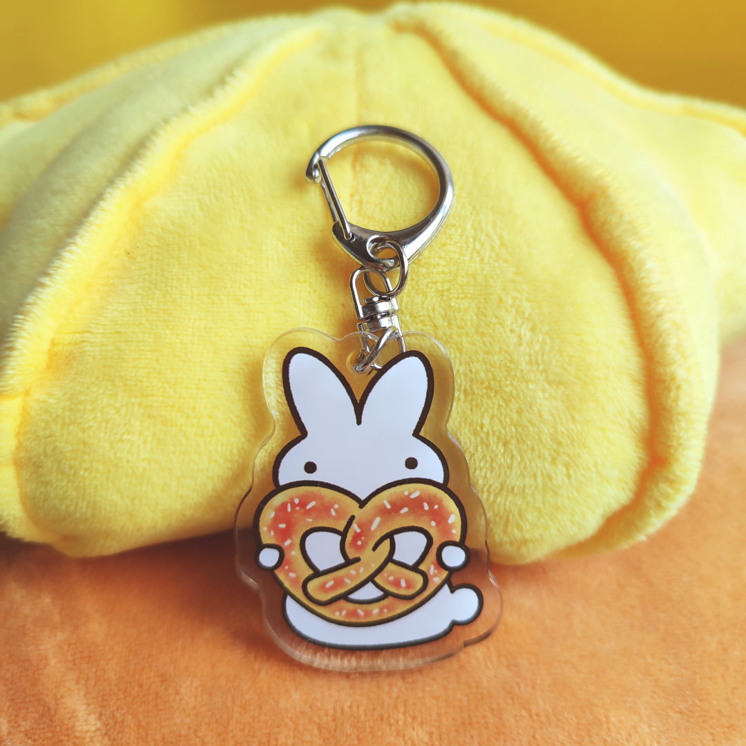 Pretzel Baby Bun Acrylic Keychain
