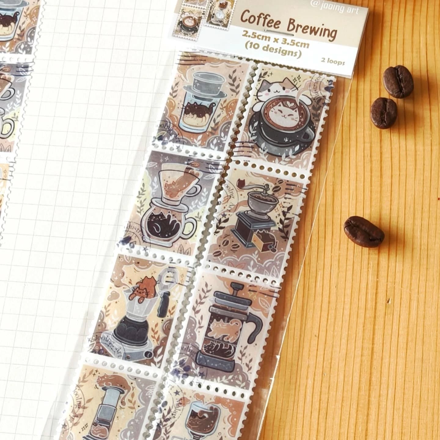 Stamp Washi Tape - Coffee Brewing