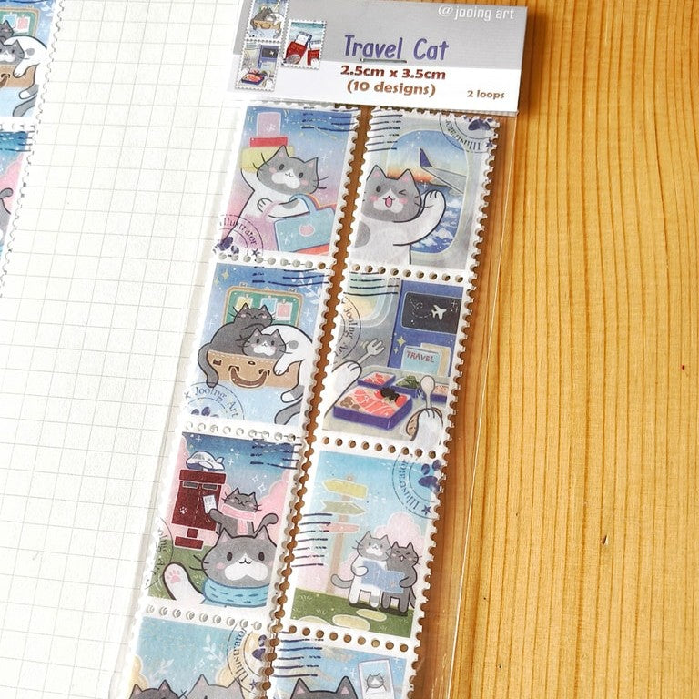 Stamp Washi Tape - Travel Cat