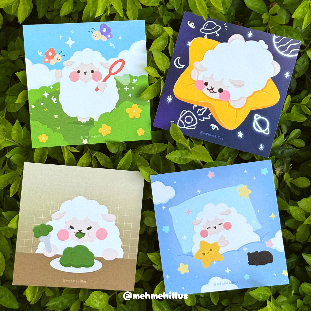 mehmeh | Square Art Print - Eating Grass