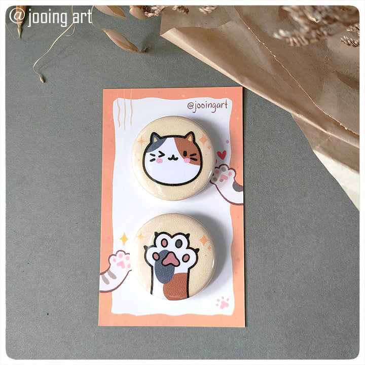 Cute Cat Badges Set - Calico Cat