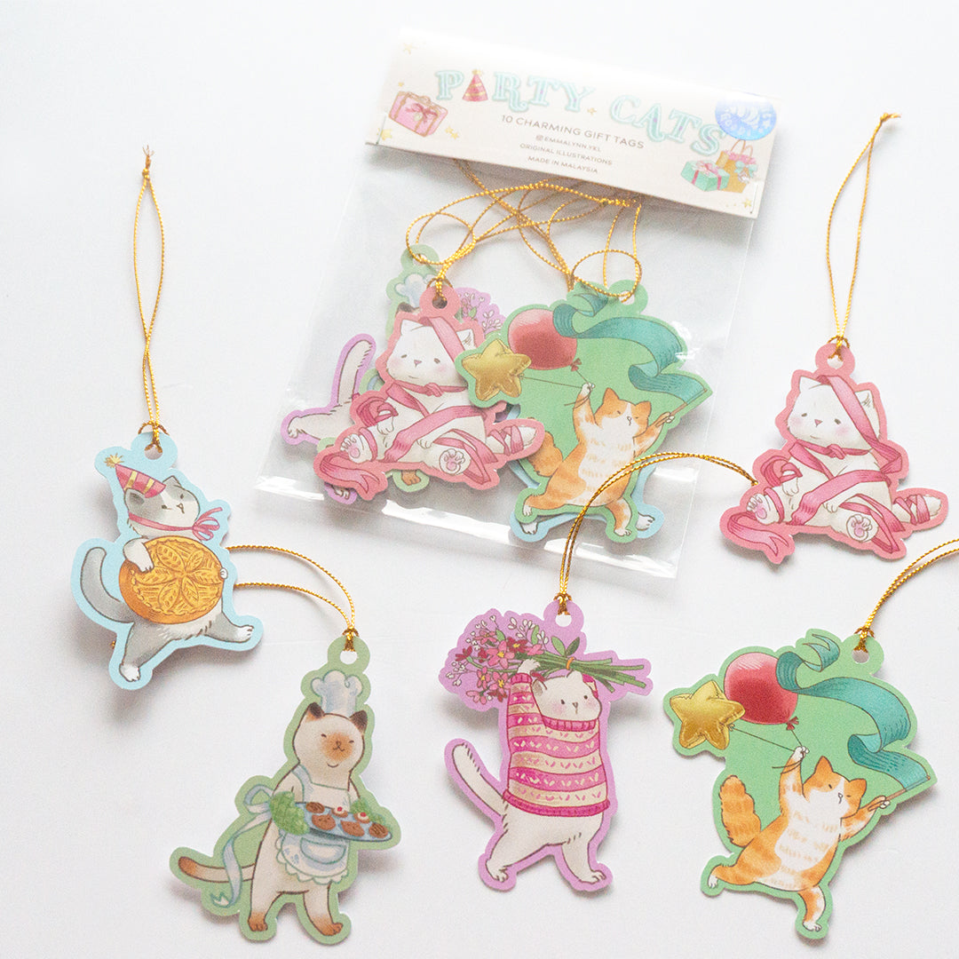 Party Cat Gift Tags