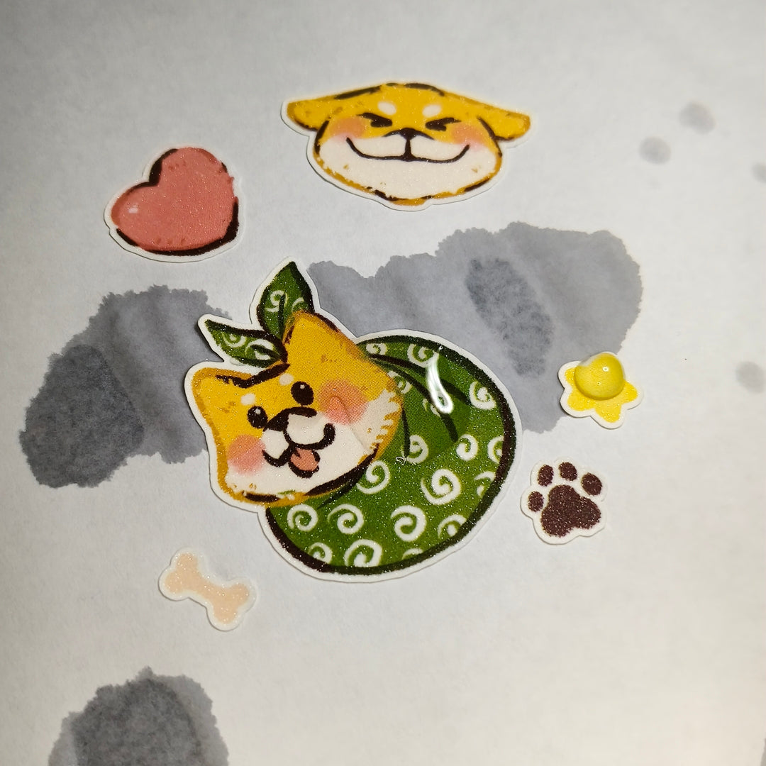 dorodotcot - PVC Sticker Sheets - Shiba | Black Cat | Orange Cats (Buy 1 Free 1!)