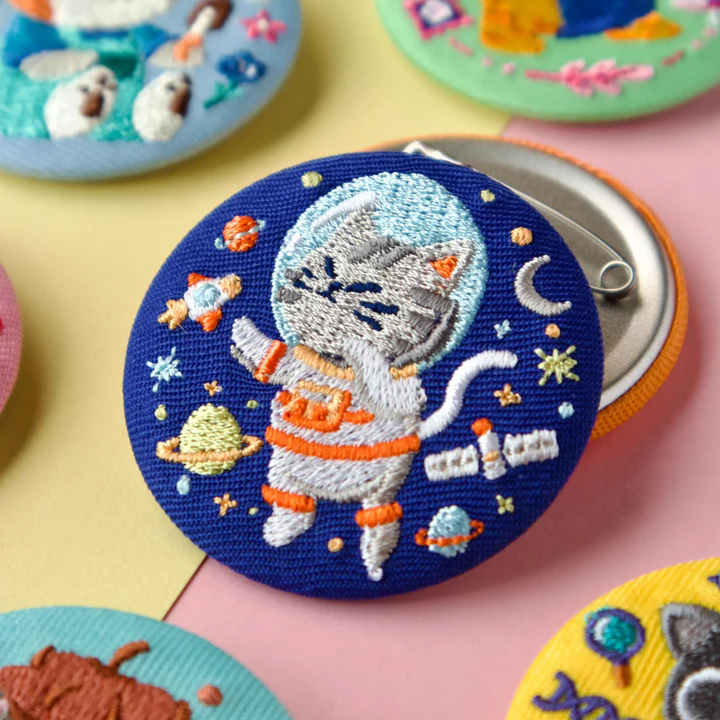Cats At Work - Embroidery Pin Blind Bag