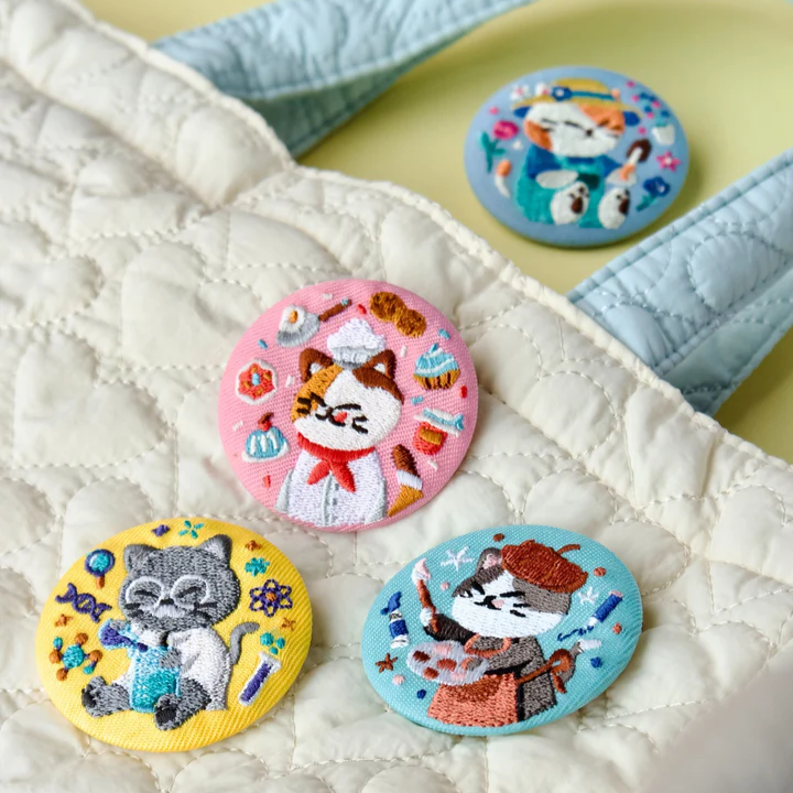 Cats At Work - Embroidery Pin Blind Bag