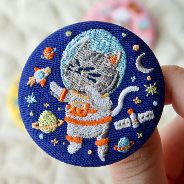 Cats At Work - Embroidery Pin Blind Bag