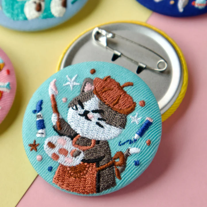Cats At Work - Embroidery Pin Blind Bag