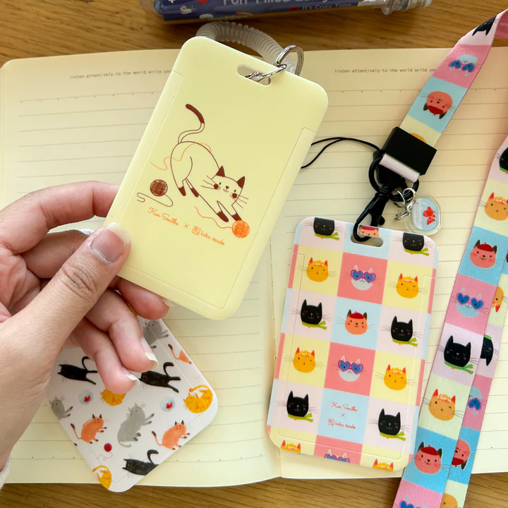 Ken Smiths x Loka Made 'Checkered Cat' - ID Tag Holder