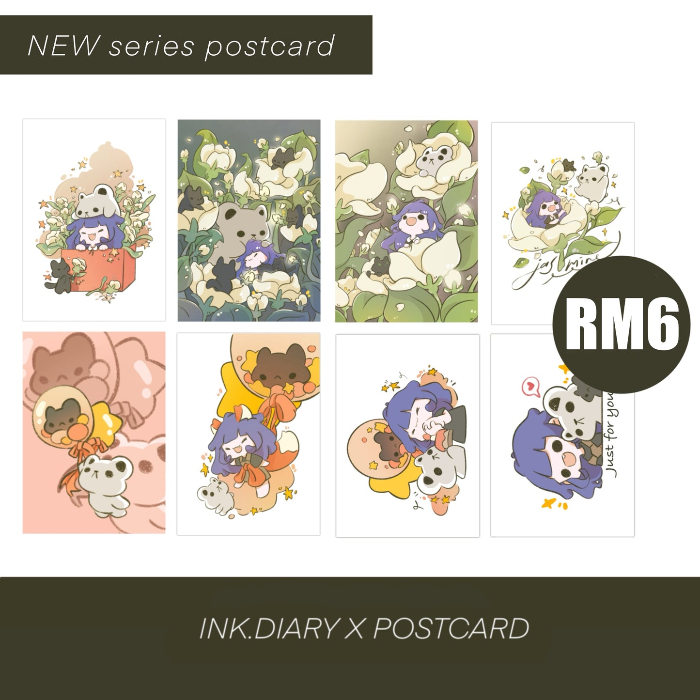 INK.DIARY Postcard - Jasmine