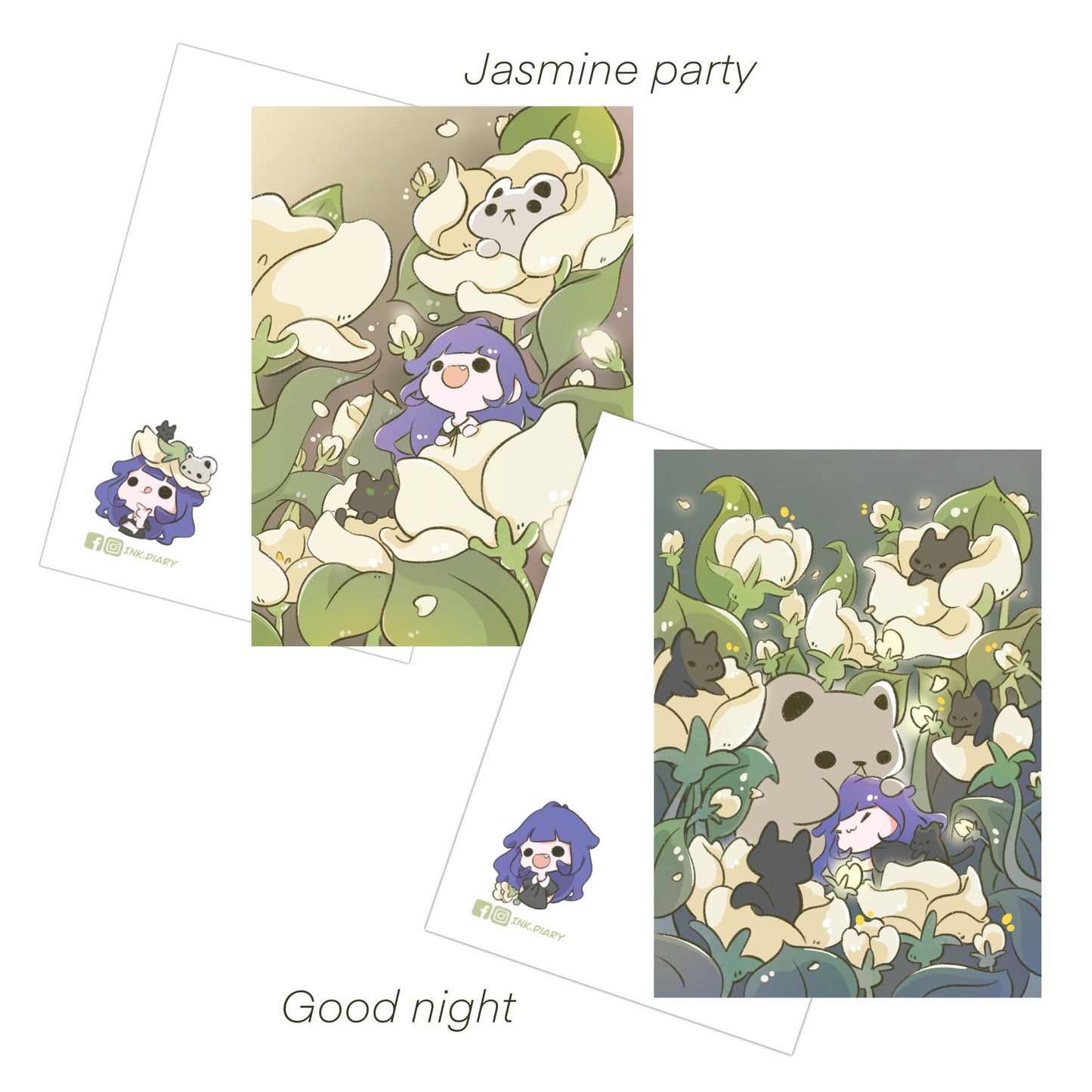 INK.DIARY Postcard - Jasmine party