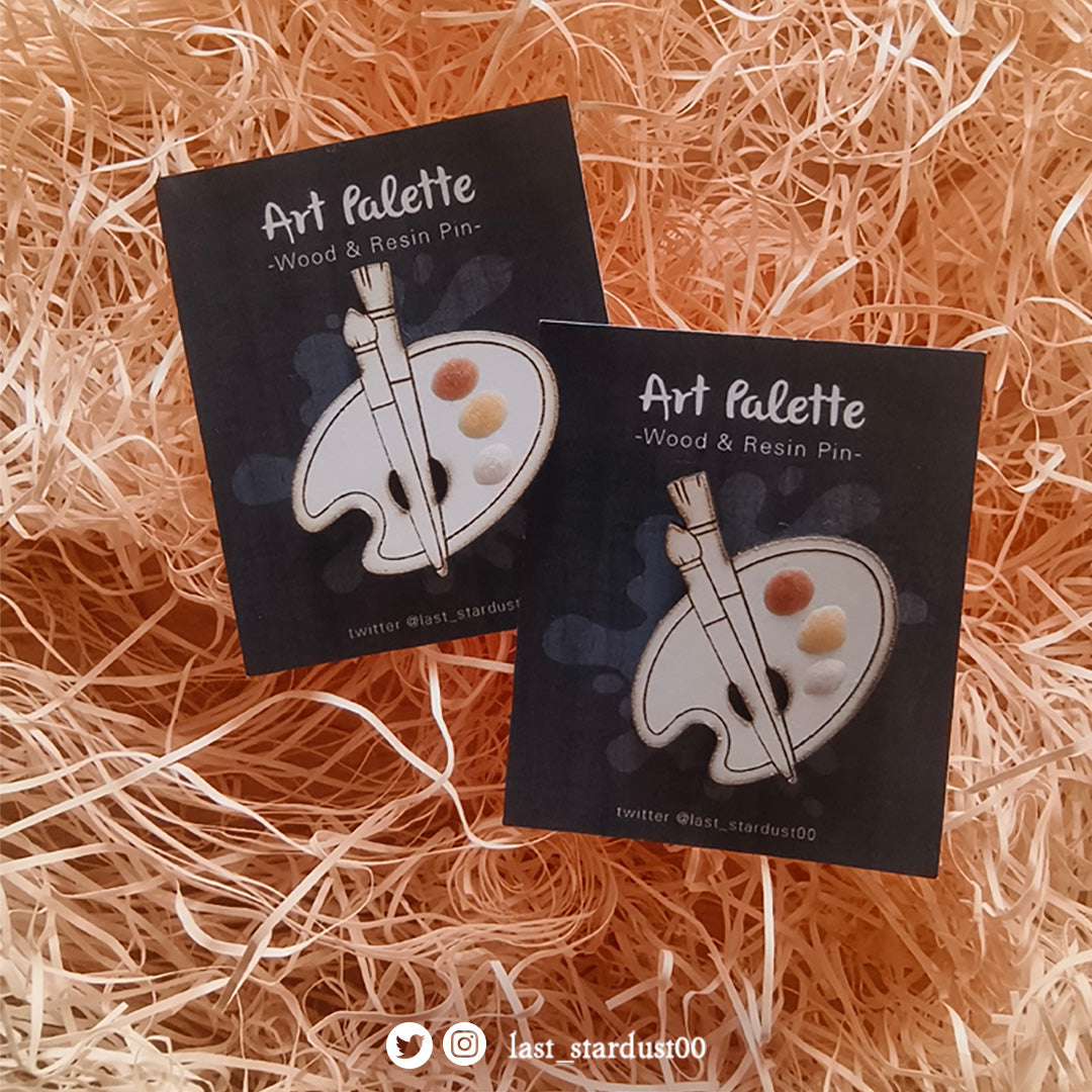 Last Stardust | Art Palette Wooden Pin - Brown