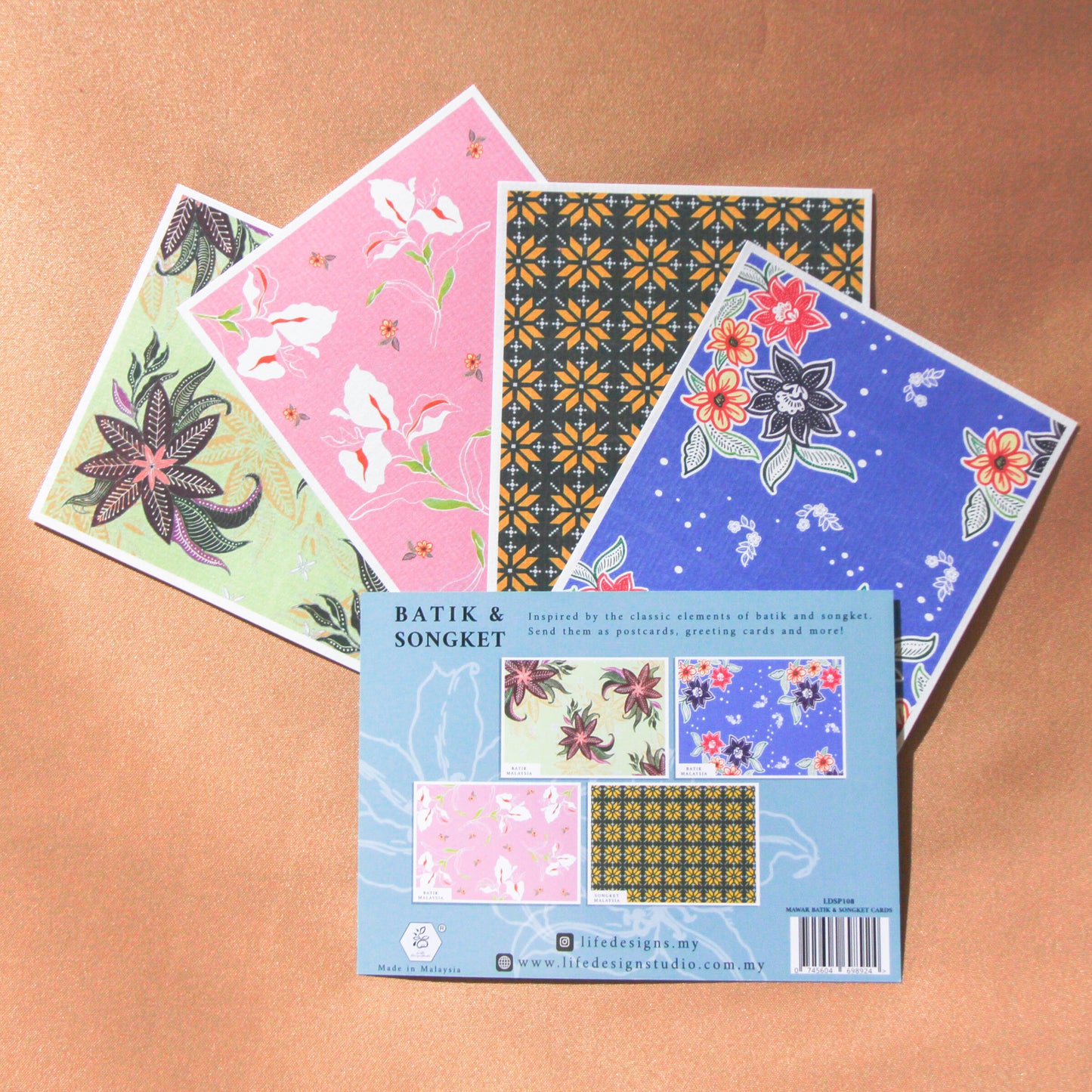 Mawar Batik & Songket Cards