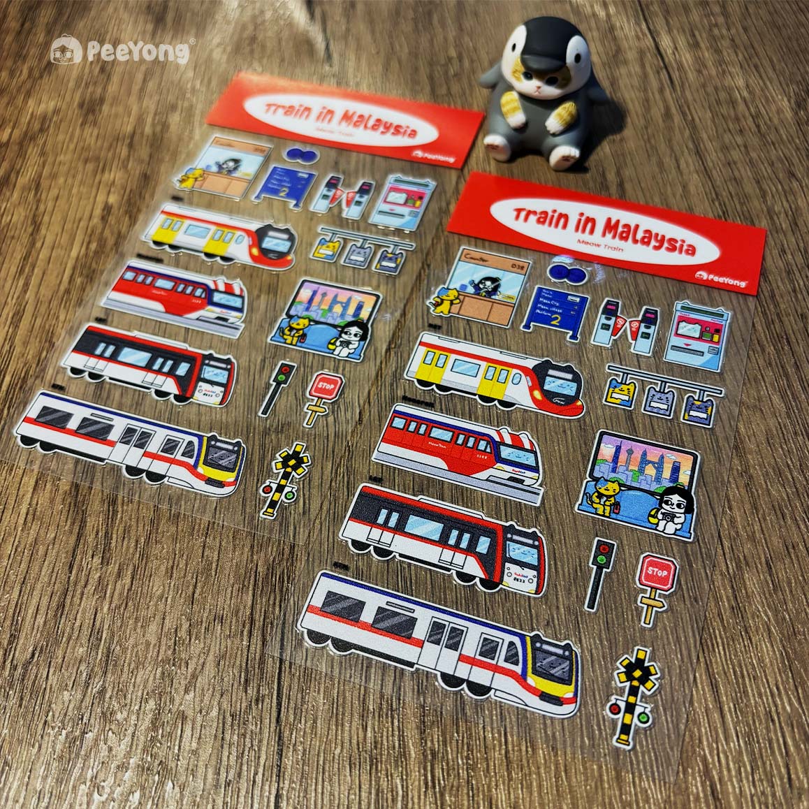 Pee Yong Diary - Train in Malaysia | Meow Train crystal sticker sheet