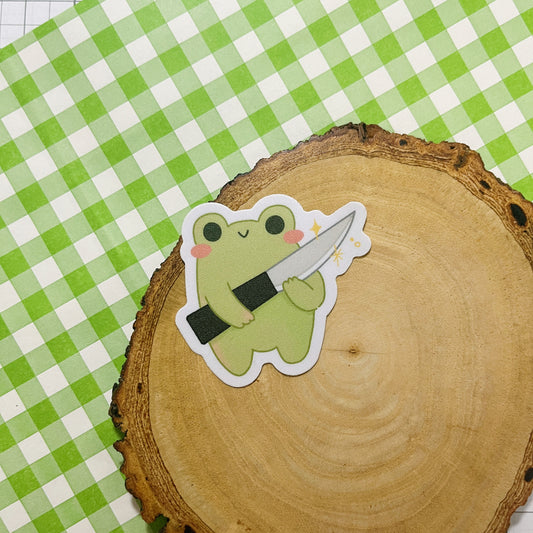 Panda Yoong | Frog with knife die-cut sticker