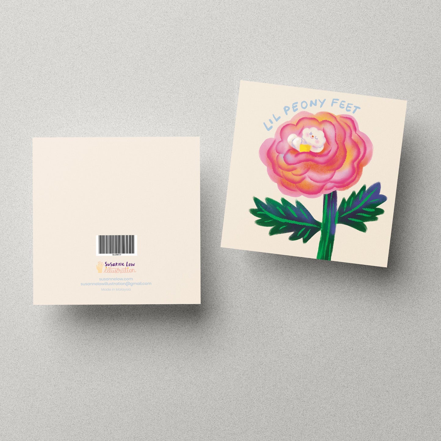 Little Peony Feet Greeting Card