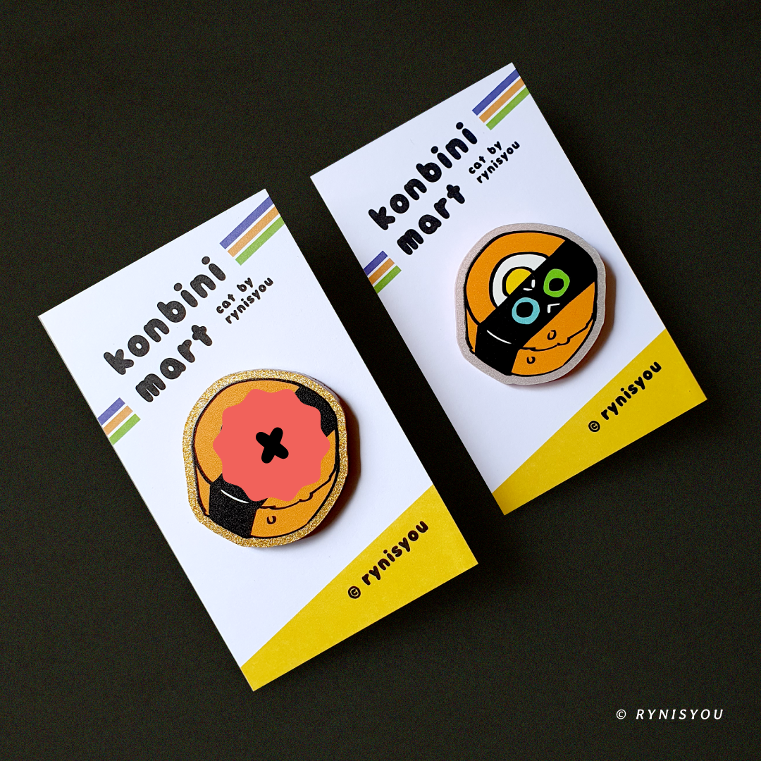 Konbini Mart - Onigiri Cat Acrylic Pin