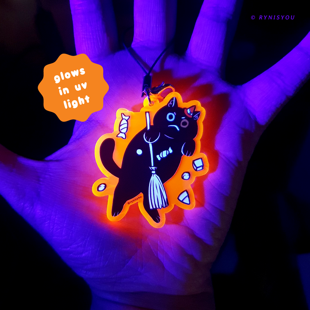 Wiz Cat Flourescent Orange Charm