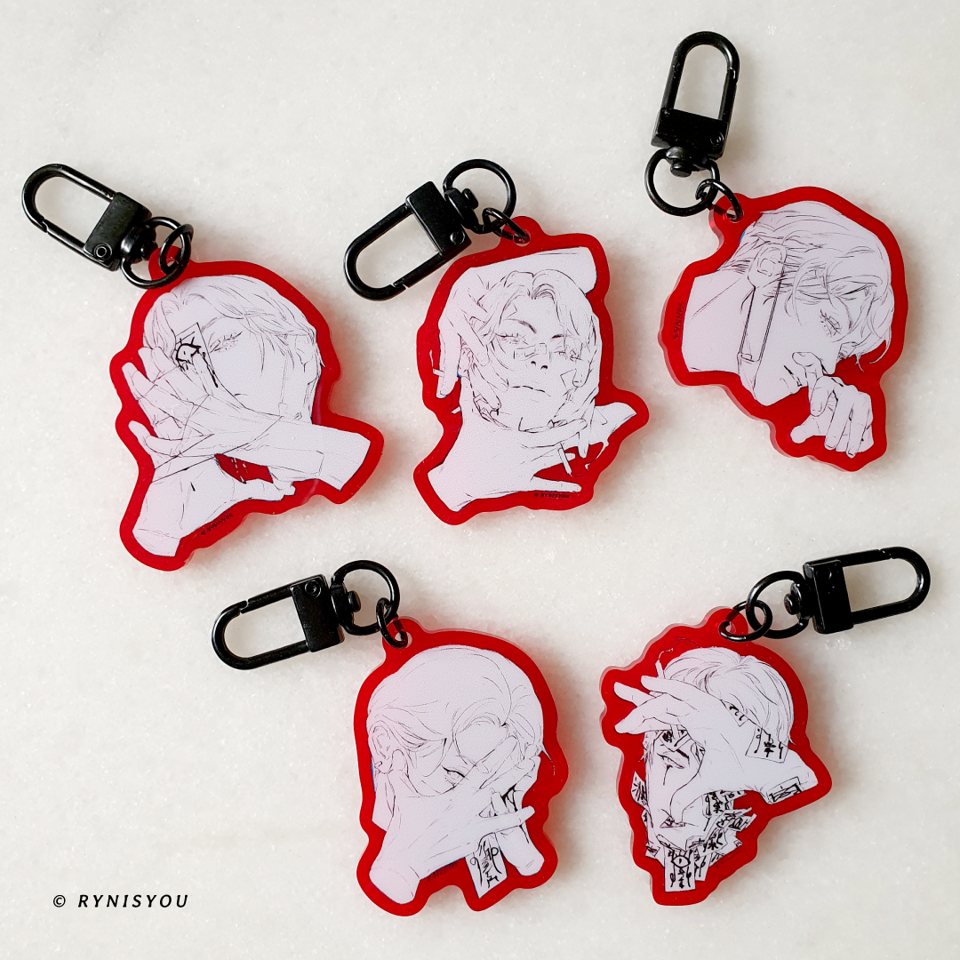 solitude / nhnt: Wood + Acrylic Charm - Black Keychain