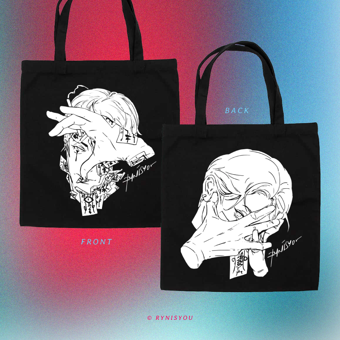 solitude Totebag - Black Canvas with Magnet Buckle