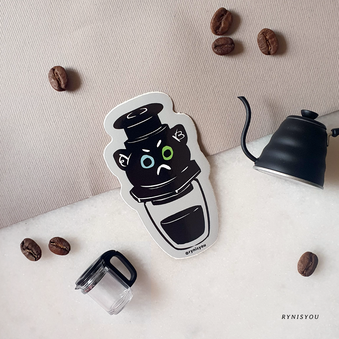 Barista Cat - Aeropress Vinyl Sticker