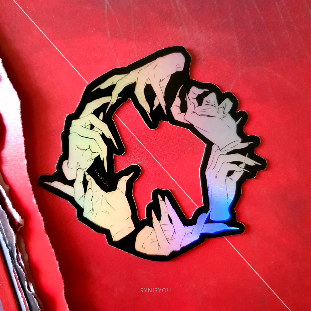 Hand Wreath Waterproof Holographic Vinyl Sticker