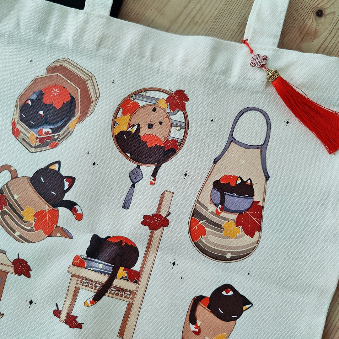 Autumn Cat Tote Bag