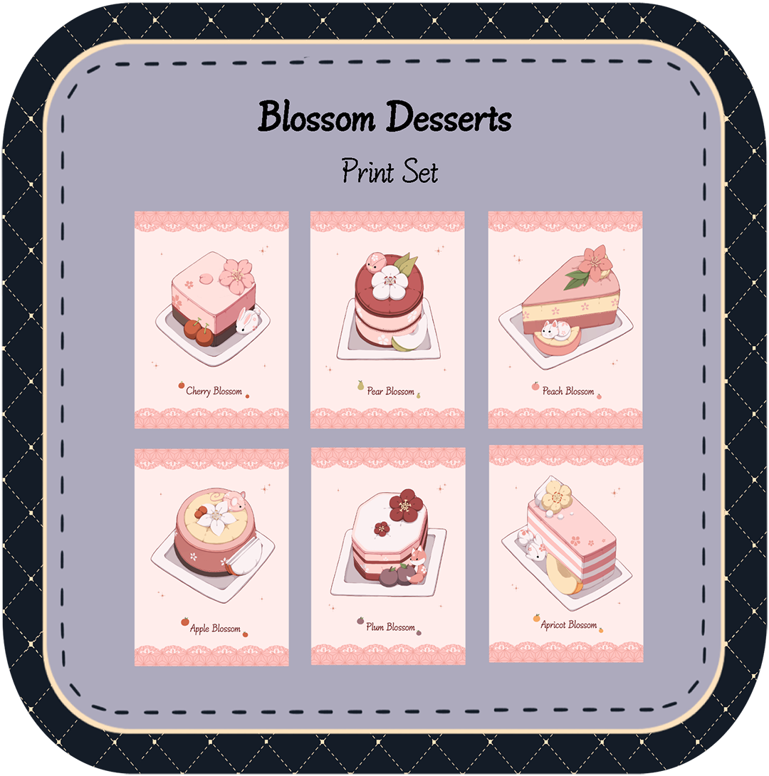Blossom Desserts Print Set