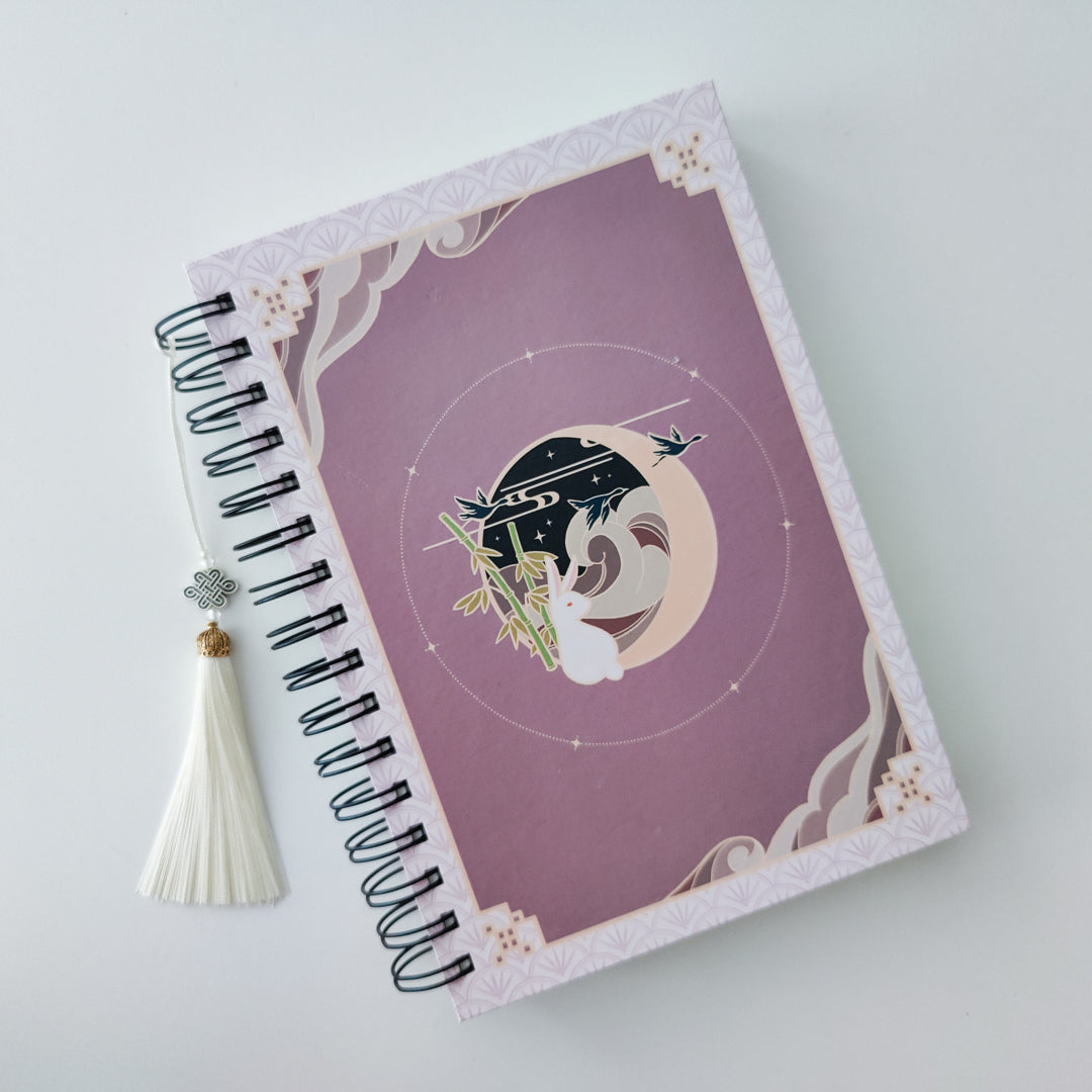 Lunar Rabbit A5 White Lilac Stickerbook | Sketchbook