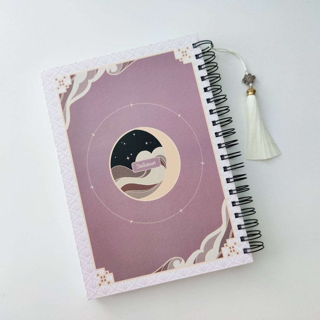 Lunar Rabbit A5 White Lilac Stickerbook | Sketchbook