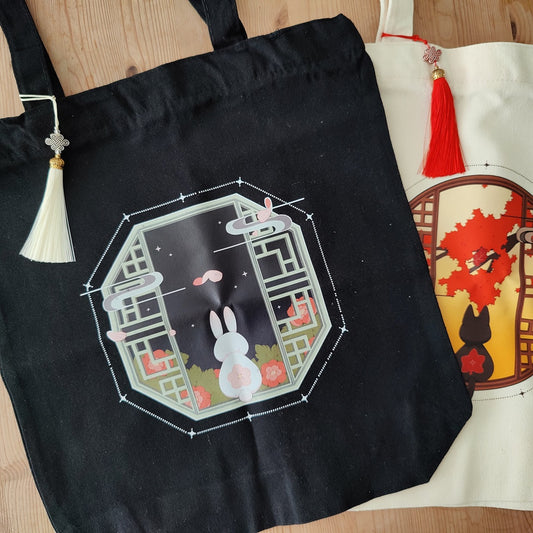 Night Rabbit Tote Bag