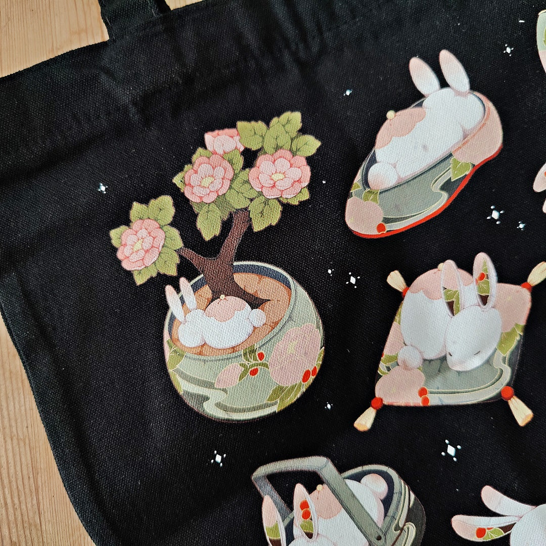 Night Rabbit Tote Bag