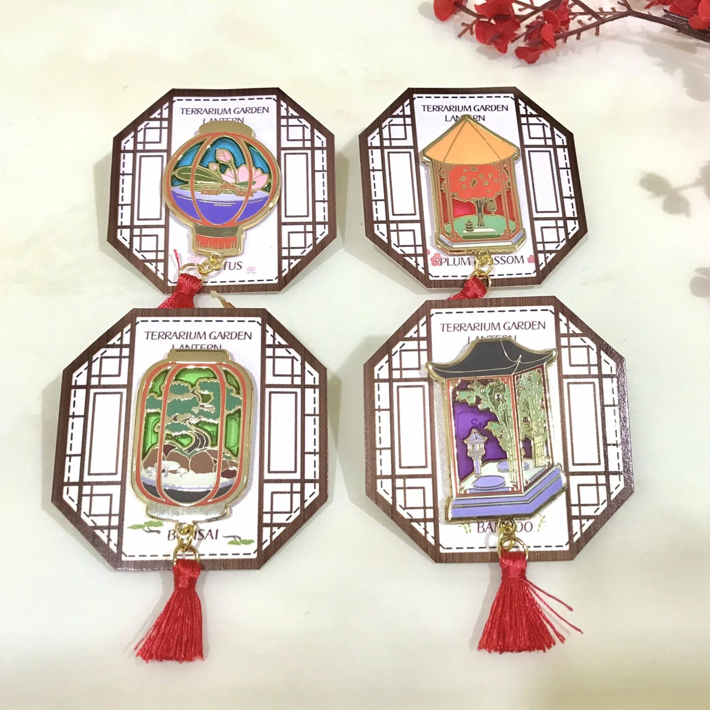 Terranium Garden Lanterns Enamel Pin - Lotus