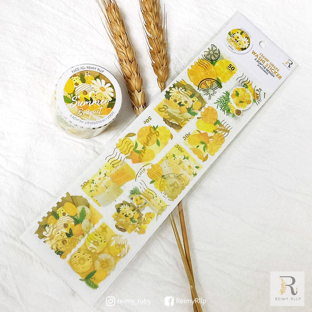 Gold Foil Stamp Washi // Summer Bouquet