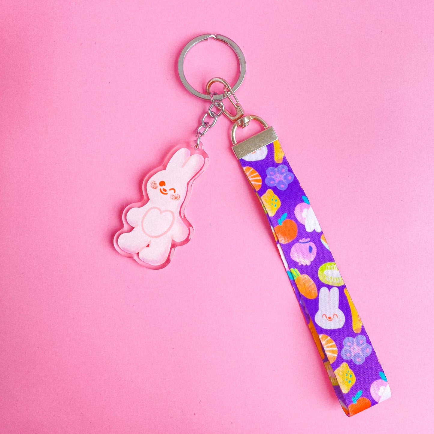 Tutti fruiti Bunny Lanyard Keychain