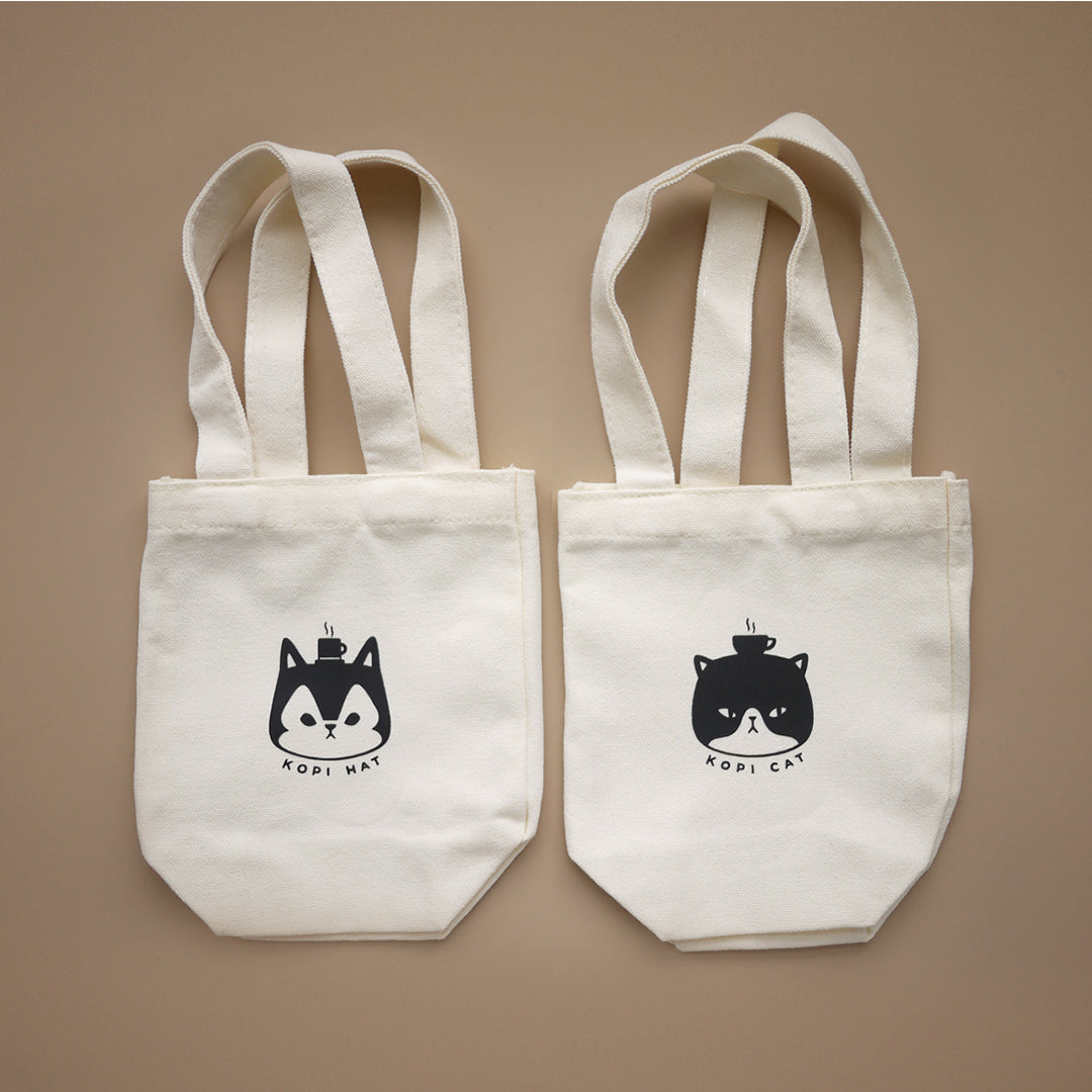 Kopi Hat Canvas Coffee Cup Holder Bag
