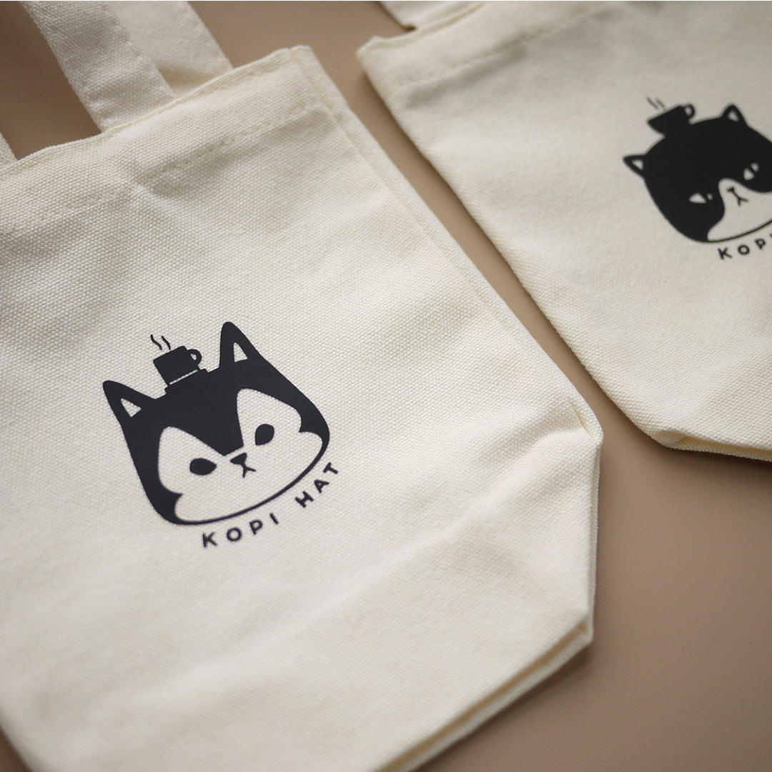 Kopi Hat Canvas Coffee Cup Holder Bag