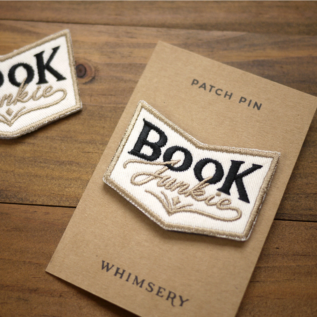 Book Junkie & Coffee Critic Embroidered Patch Pin