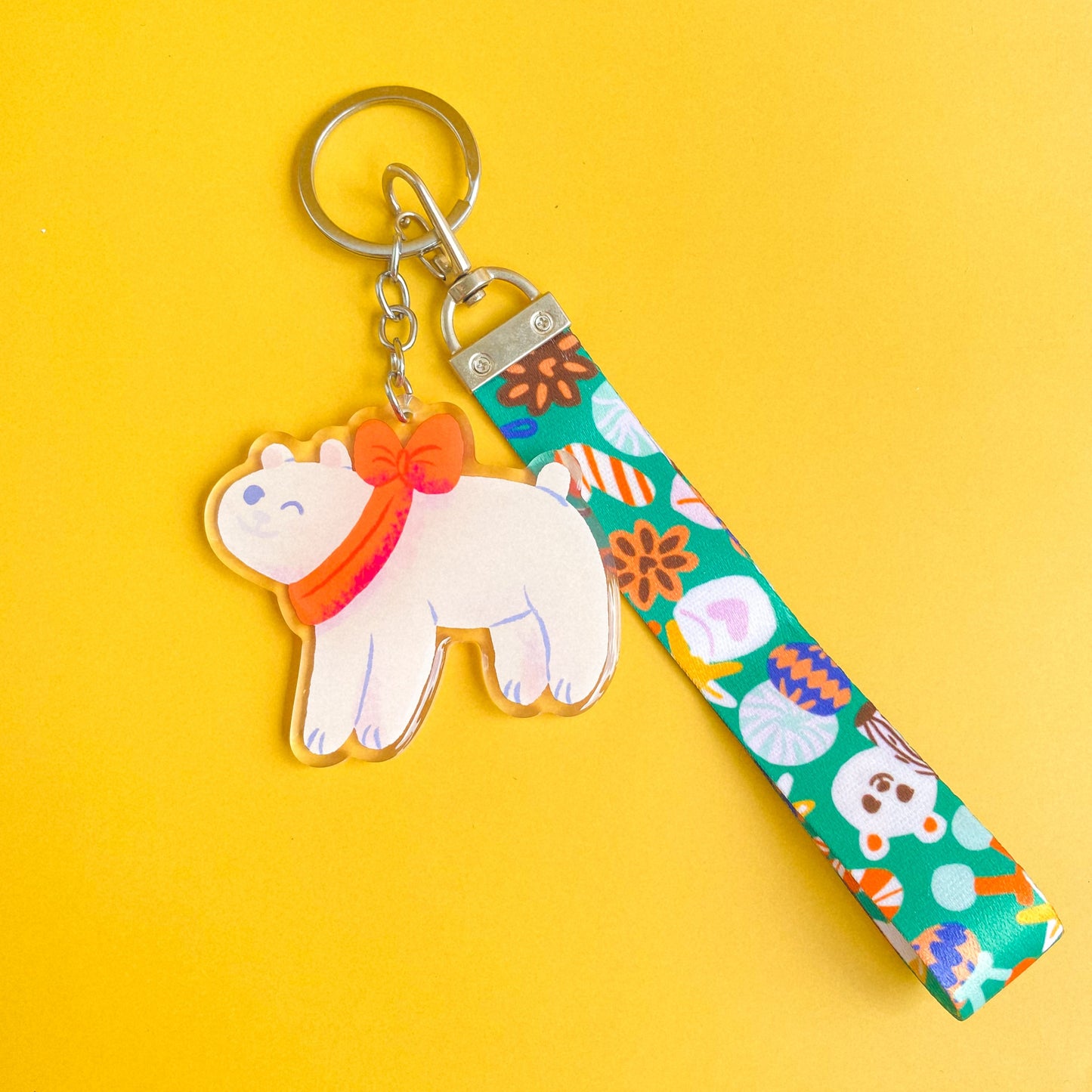 Winter Bear Lanyard Keychain