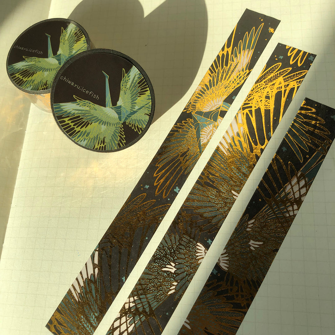 chiwayu Washi Tape - Wintergreen Crane