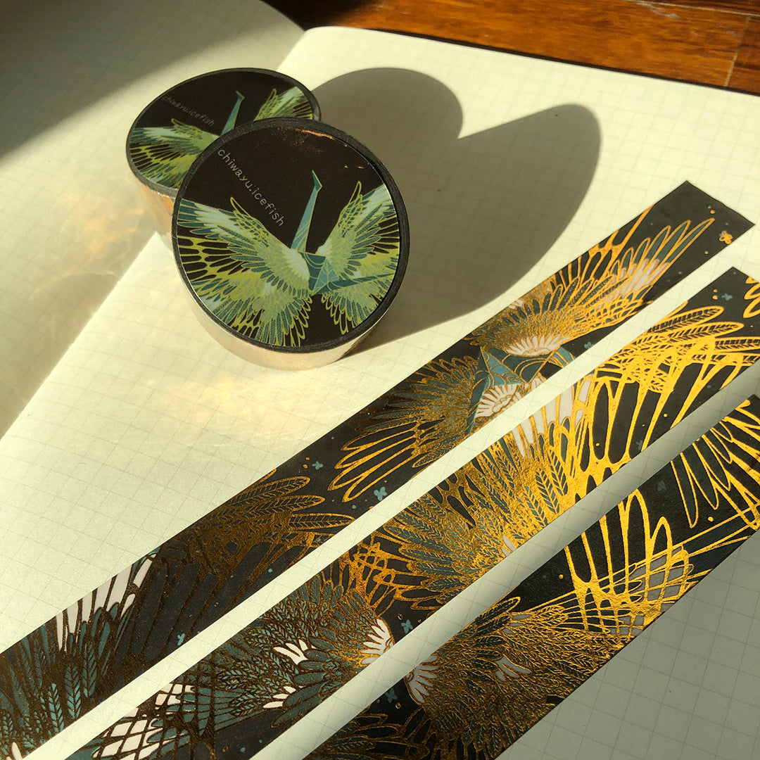 chiwayu Washi Tape - Wintergreen Crane