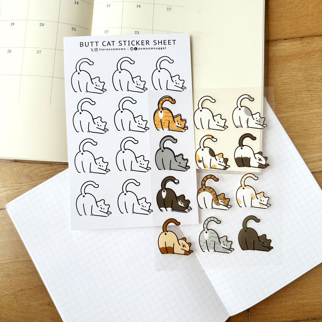 florencemomo Sticker Sheet | Butt Cat