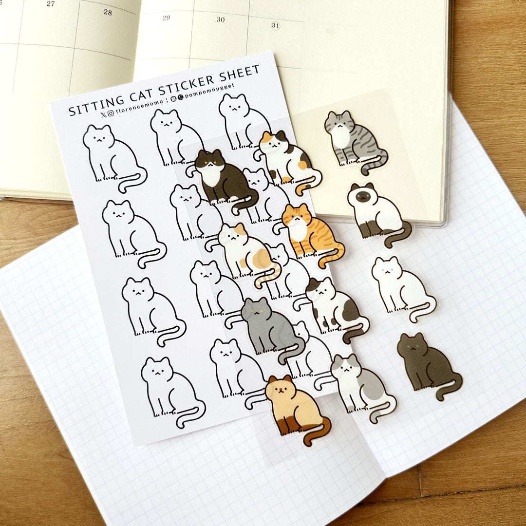 florencemomo Sticker Sheet | Sitting Cat
