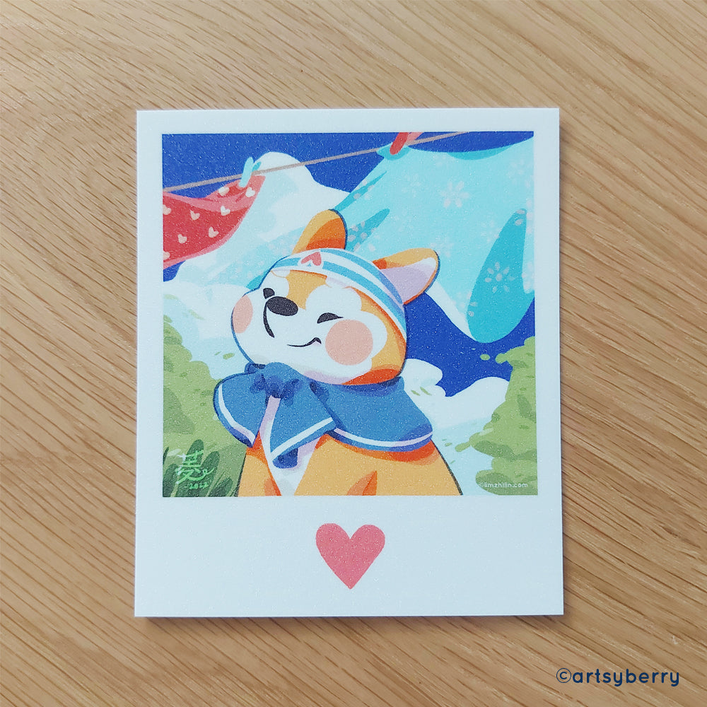 Sparkly Art Print // Mini Polaroid: Shiba Chan