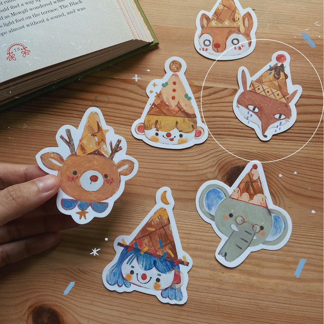 BlueBean Ice Cream Friends, Party Animals Sticker