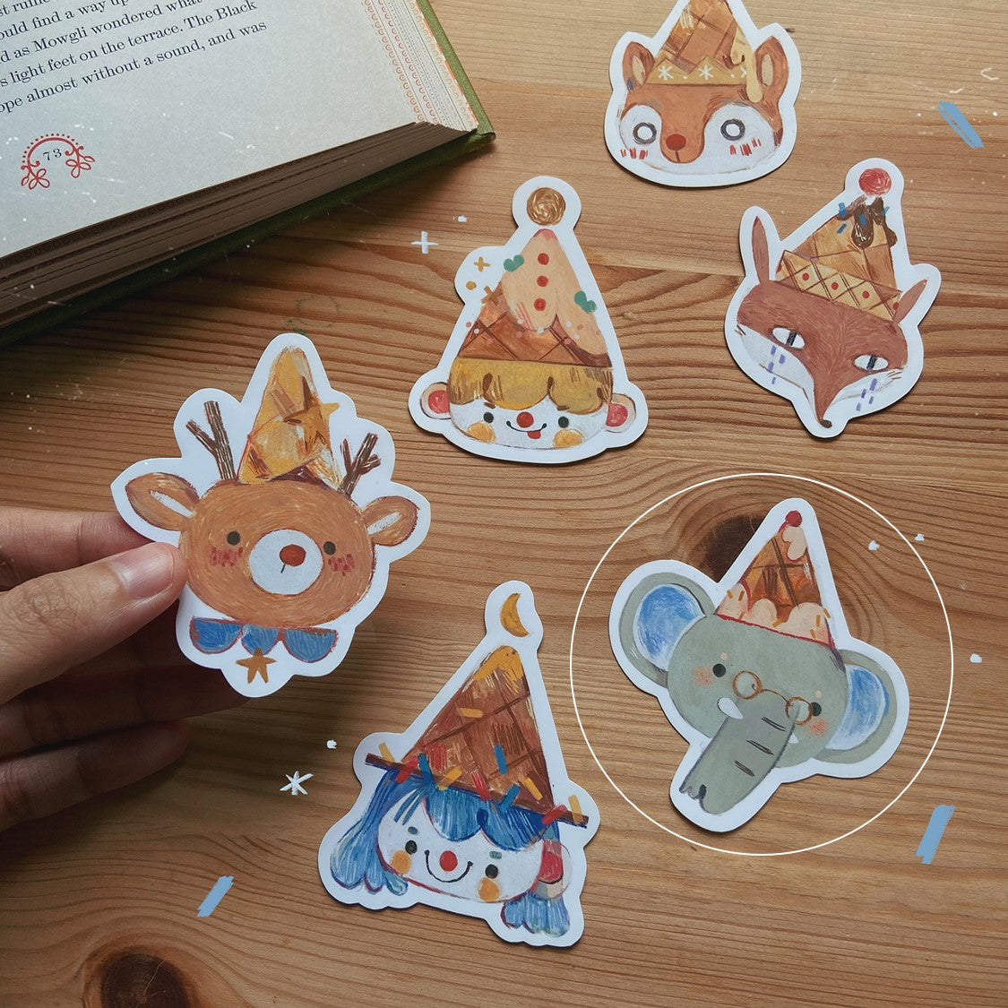 BlueBean Ice Cream Friends, Party Animals Sticker