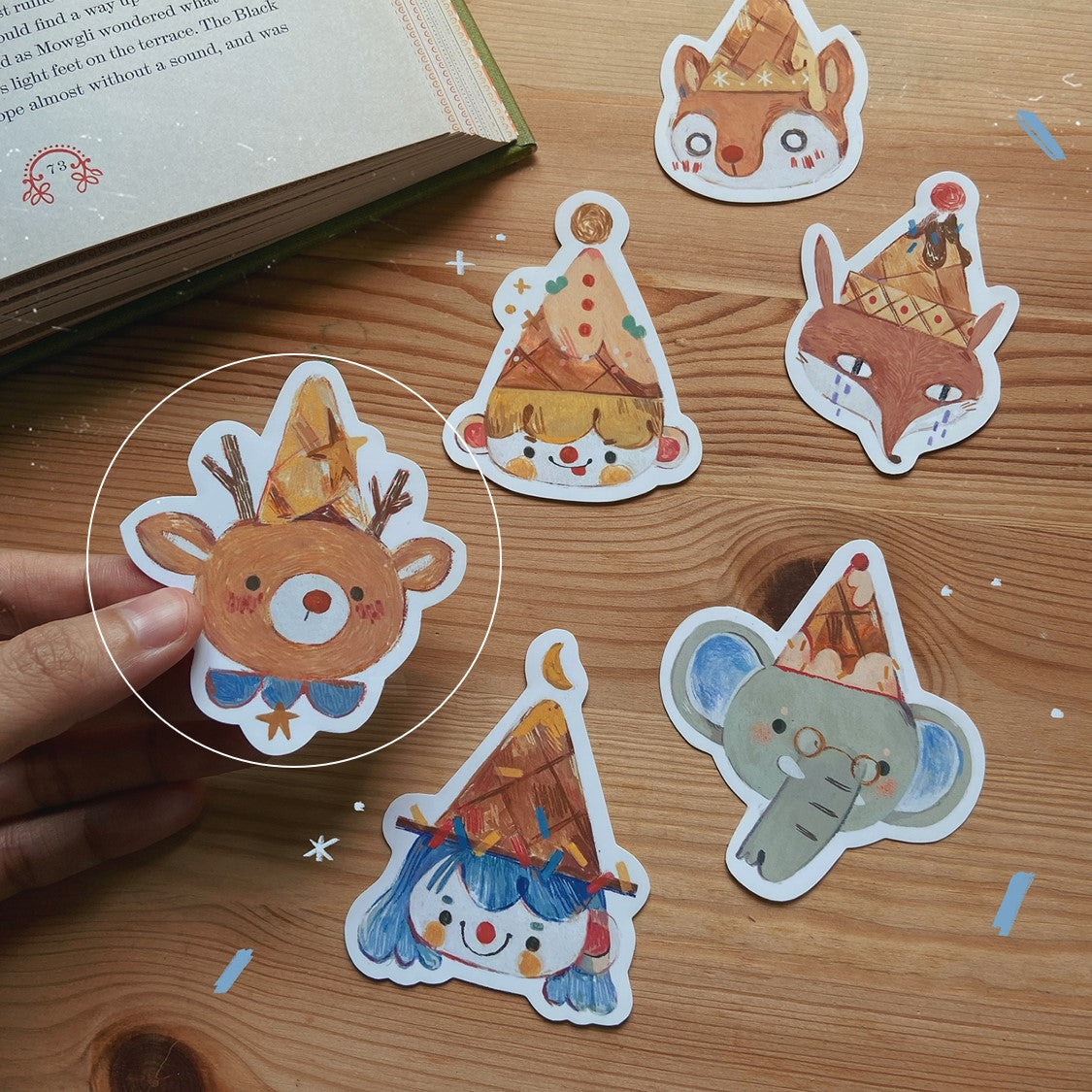 BlueBean Ice Cream Friends, Party Animals Sticker
